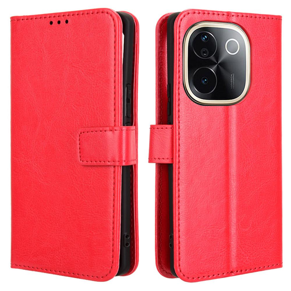 For Vivo T3 Pro 5G/iQOO Z9s Pro 5G Case Crazy Horse Texture PU Leather Phone Wallet Cover