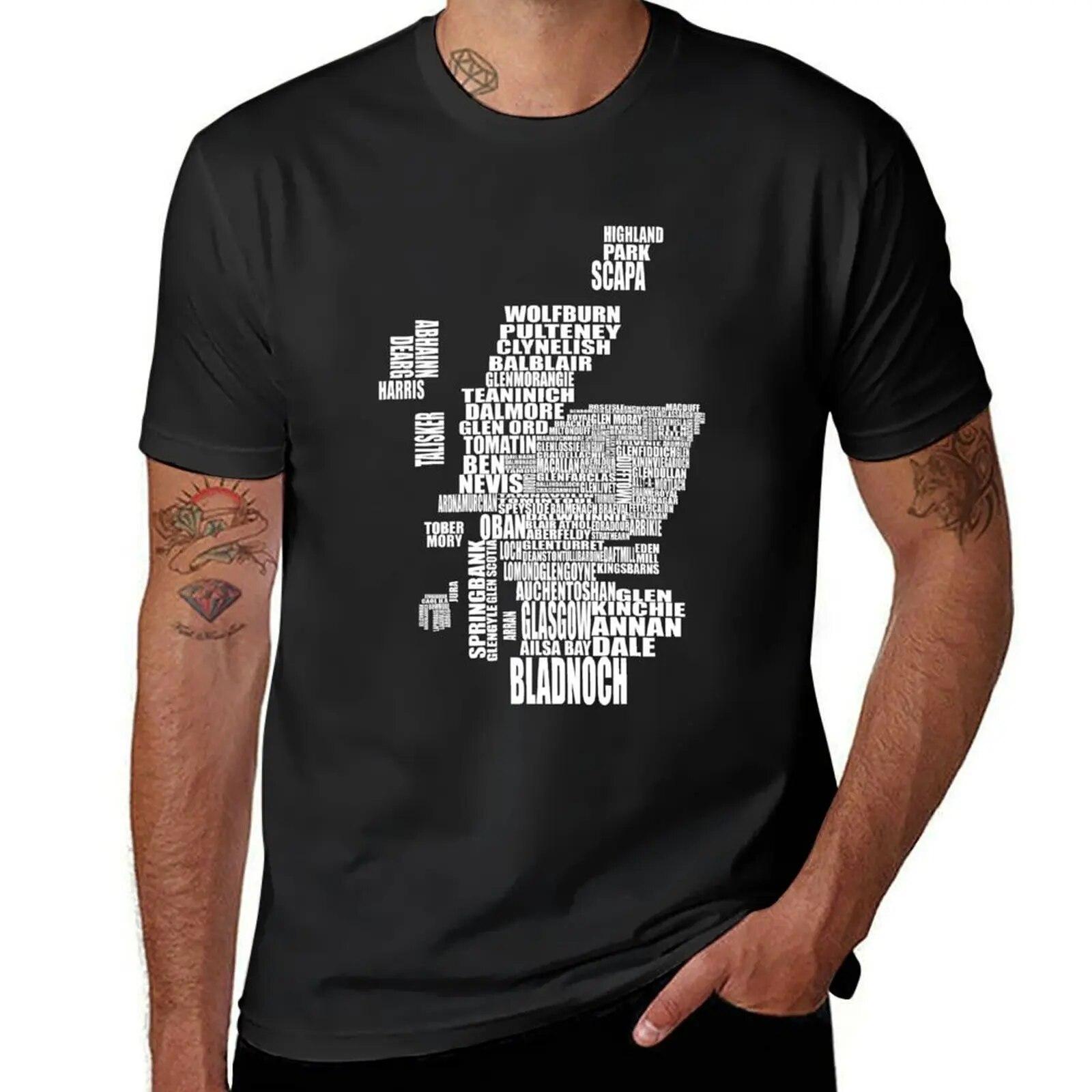 

Футболка Distillery Map of Scotland, черные аниме, забавная винтажная одежда, футболки унисекс для больших и высоких людей