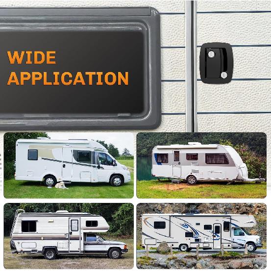 WELLUCK RV Door Lock Replacement With Paddle Deadbolt, 100% Metal Camper Door Latch Handle Lock, RV Entry Door Lock For Camper Horse Travel Trailer
