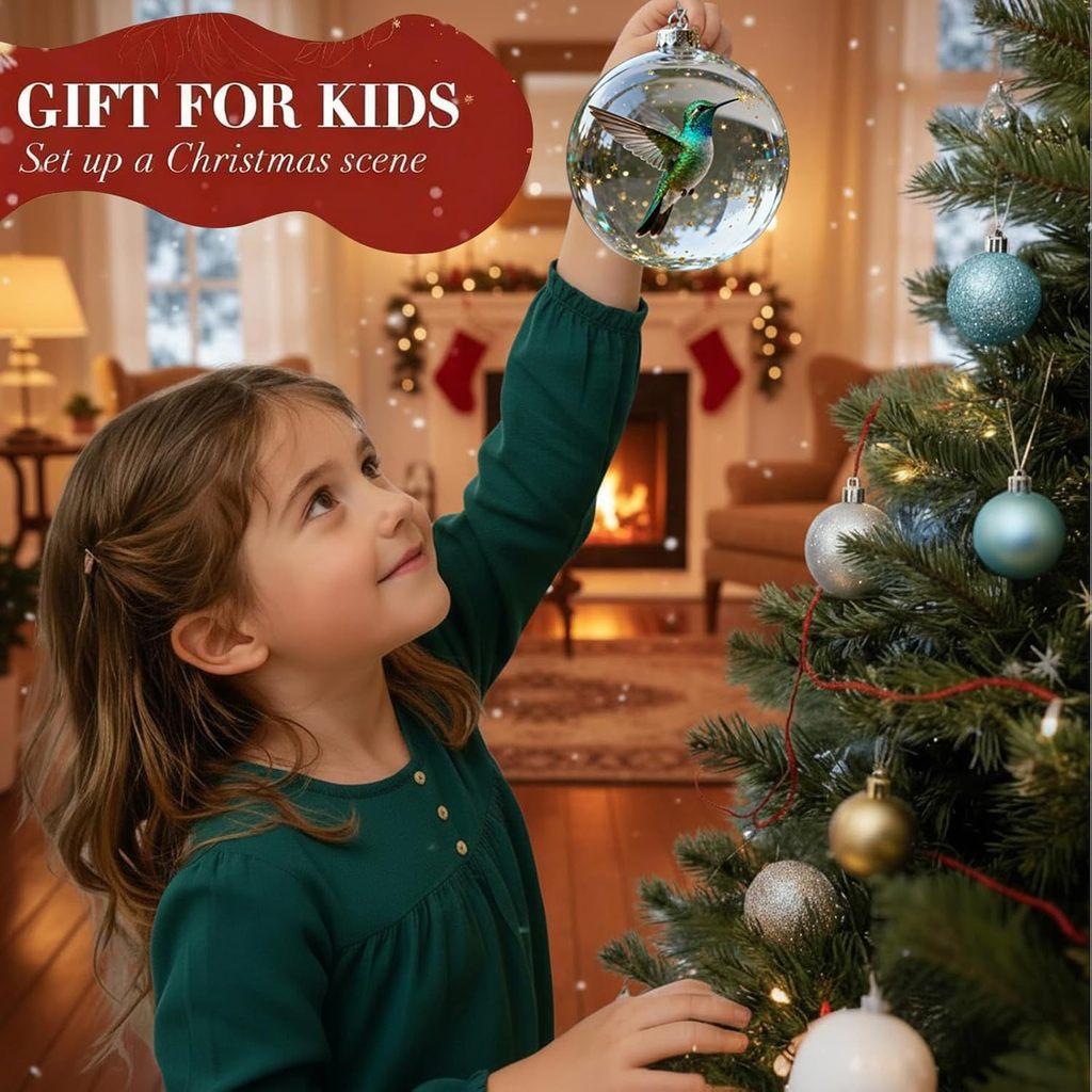 Natures Birds Crystal Glass Christmas Tree Ornament Set With Plastic Material For Holiday Decor