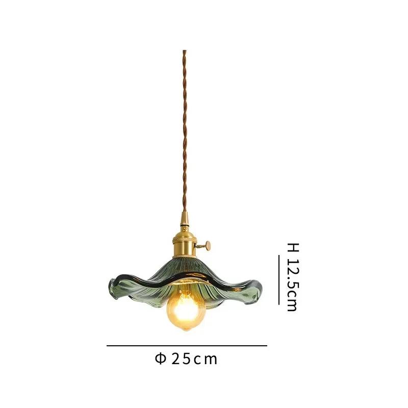 Nordic Sederhana LED Pendant Light Perlengkapan Kamar Tidur Ruang Tamu Bar Berwarna-warni Kaca Lam Gantung Copper Lantern