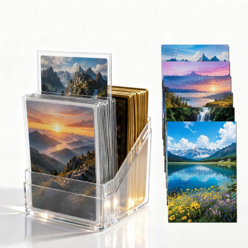 Acrylic Card Storage Box 100PCS Capacity Card Display Box Home Organization