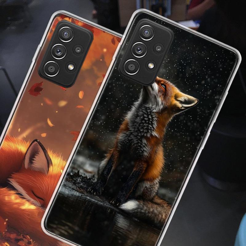 Red Fox Vulpes Phone Case for Samsung A54 A57 A37 A17 A14 A15 A12 A24 A34 A55 A35 A25 A52S A07 A05S A04S A22 A32 A72 Galaxy Note