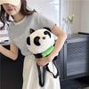 Cartoon Soft Fuzzy Panda Plush Backpack Adorable Bamboo Panda  Doll Bag Portable School Travel Shoulder Bag Kawaii Style Gifts