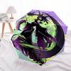 Maleficent, Sorcery Themed Automatic Opening and Closing Umbrella, Brightly Colored 8-rib Portable Umbrella, Suitable for Men and Women, A P