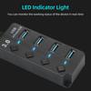 4 in 1 High speed USB3.0 Hub Converter with 4 USB3.0 Expansion Ports Independent Power Switches Support Mouse Keyboard