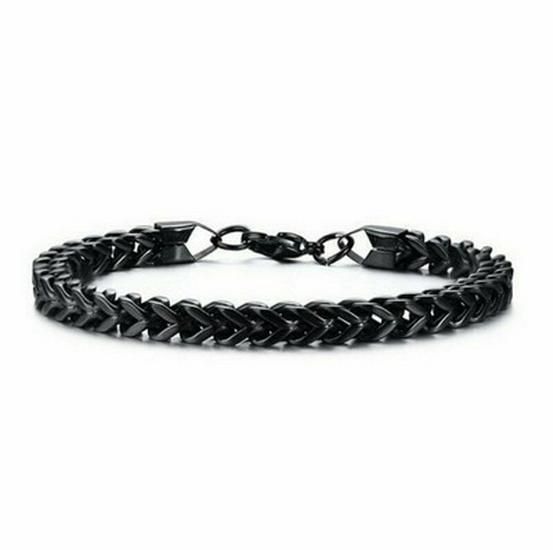 Hip Hop European-American Titanium Steel Double Row & Single Row Mesh Bracelet with Stainless Steel Inlay.