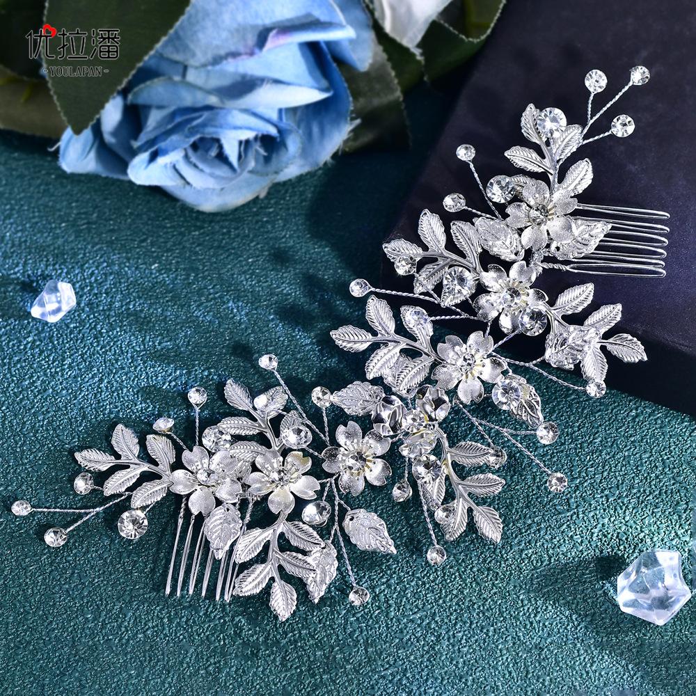 LY-HP0086 Lily s Bride Bridal Flower Rhinestone Alloy Headband Wedding Dress Updo Hair Accessory серебряный