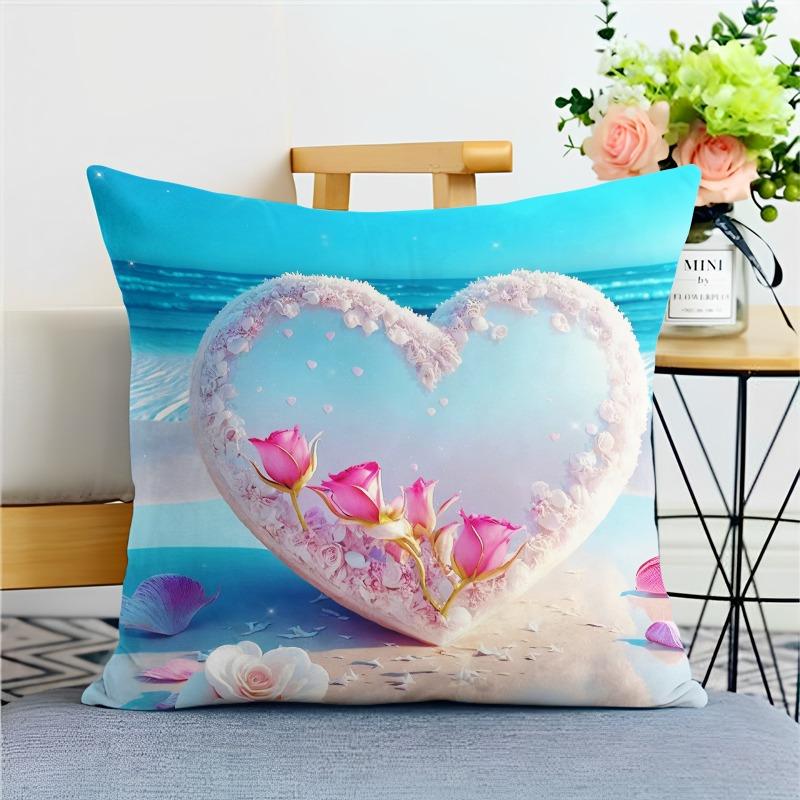 Ocean Beautiful Love Pillowcase Dormitory Decoration Office Living Room Home Pillowcase