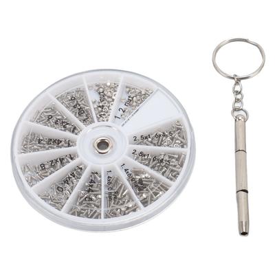 Juego de 600 Piezas Mini Tornillos y Tuercas Acero Inoxidable Kit de Reparación Electrónica para Cristal de Reloj Gafas de Sol PC
