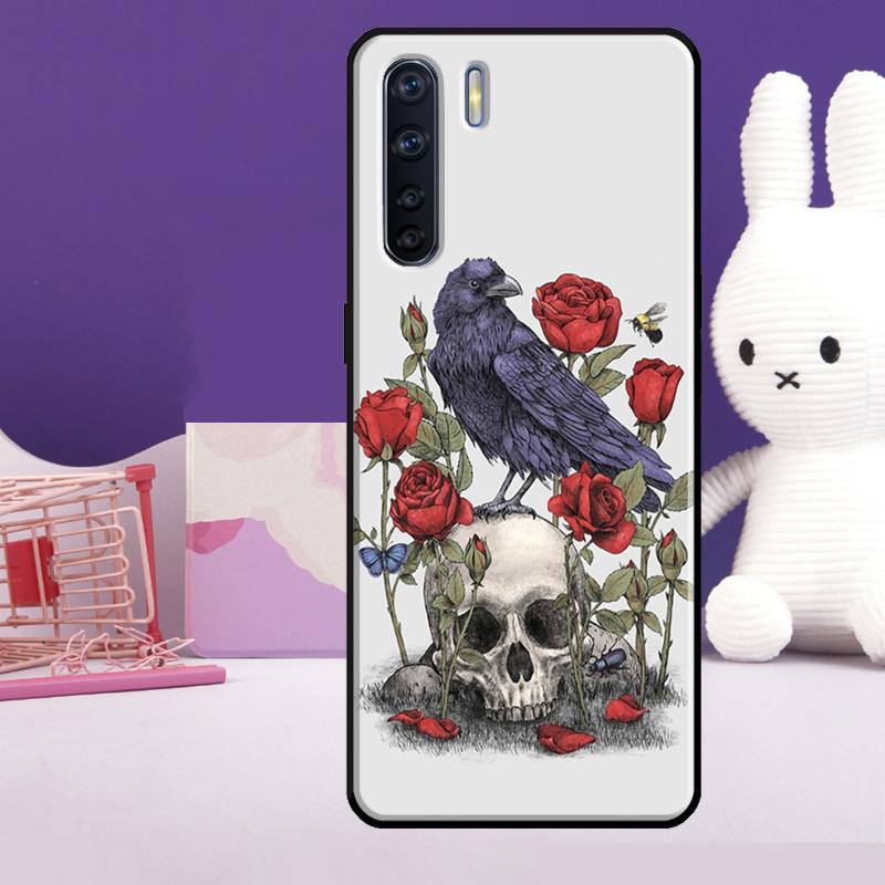 

Skull Crow Flower Case For Oppo A18 A38 A78 A98 A58 A60 A80 A40 A96 A76 A16 A94 A74 A54 A15 A17 A57 A77 A5 Pro OPPO A98 5G