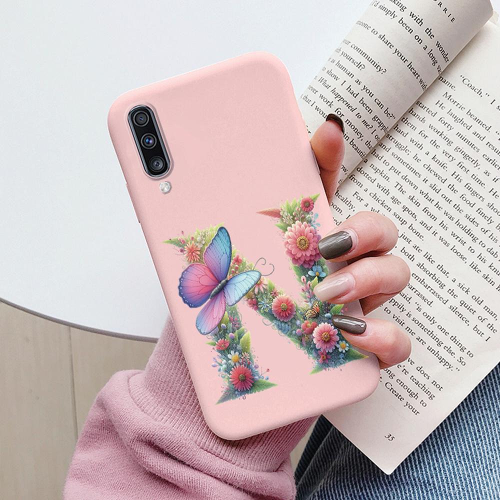 Colorful Letter Love Flower Butterfly Phone Case For Samsung Galaxy A50 A50S A06 A10 A11 A07 Girls Shell Shockproof Bumper Cover