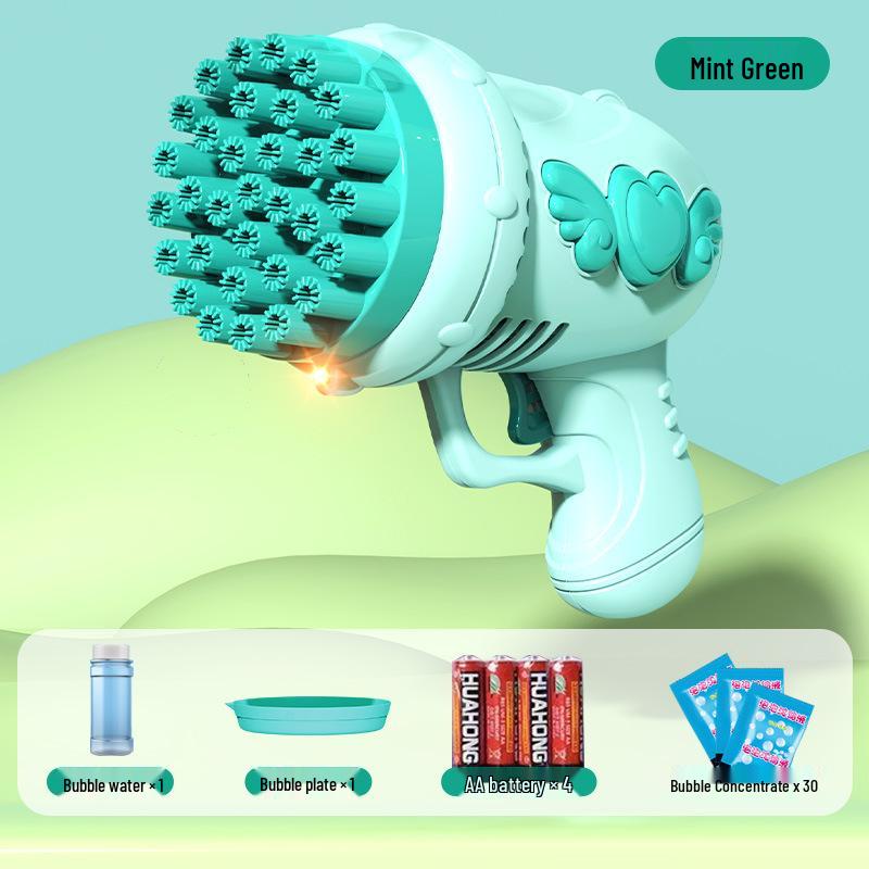 Douyin 69-Hole Light-Up Bubble Gun Rocket Launcher Toy for Kids