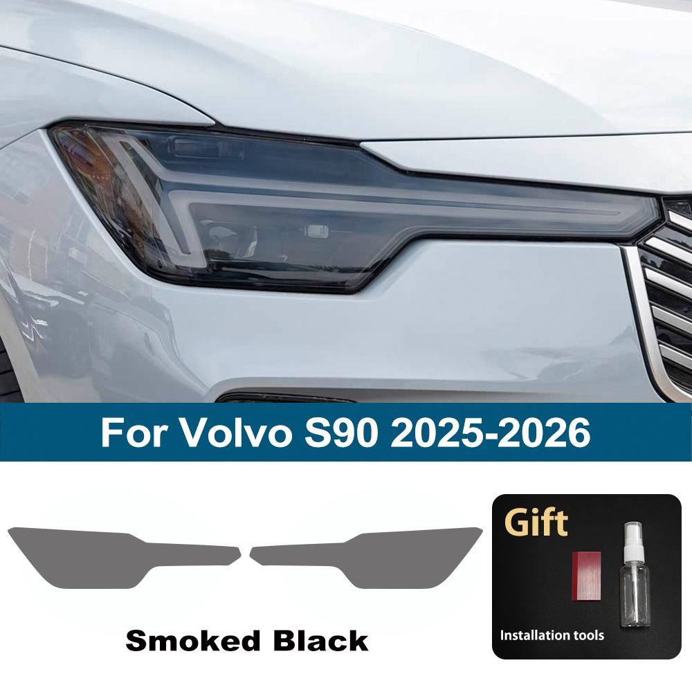 

Custom Fit TPU PPF for Volvo S90 2017-2026 High Gloss Smoke Black Pre Cut Car Headlight Protective Film Anti-Scratch Vinyl Wrap For S90 25-26 SMK