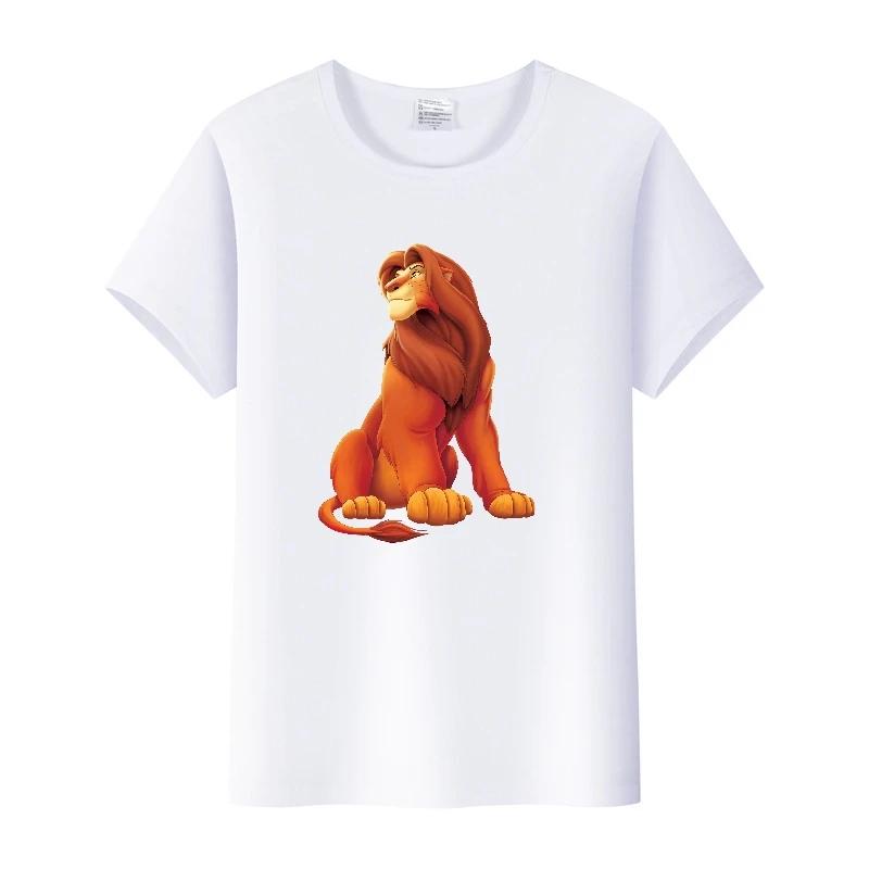 Casual Summer Ladies Blouses Men White Tees Clothes Women 90S Tshirt Oversized Tops Disney Cartoon The Lion King Graphic T-shirt