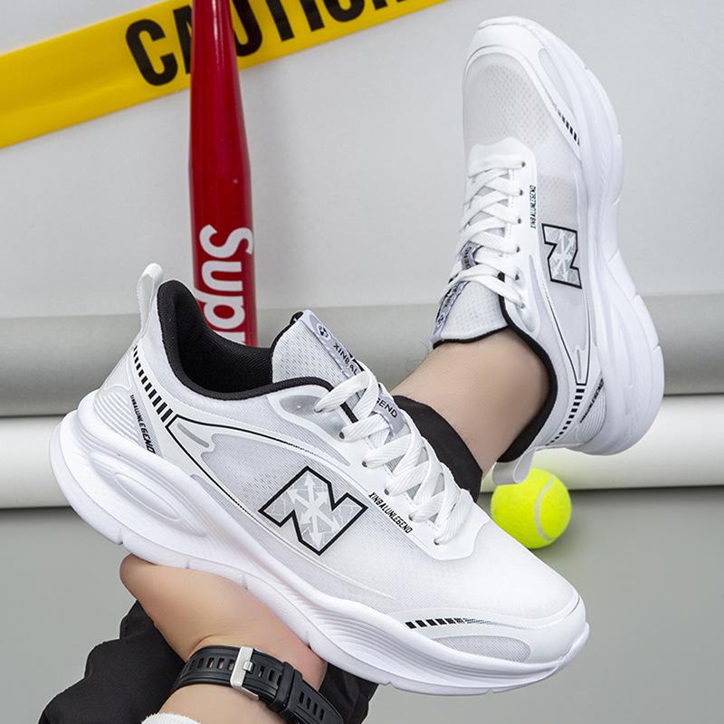 Summer New Couple Shoes Sports Shoes Large Size Outdoor Running Shoes Mesh Breathable Ultra-light Simple Heightening Casual Men's Shoes