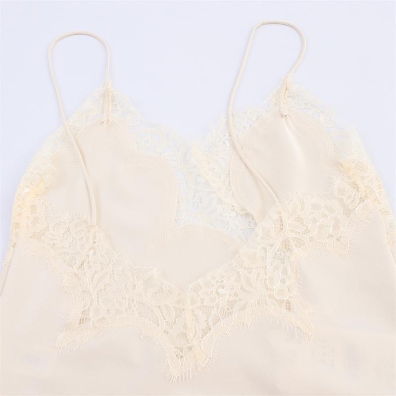 European & American Style Women's Asymmetrical Lace Camisole Dress