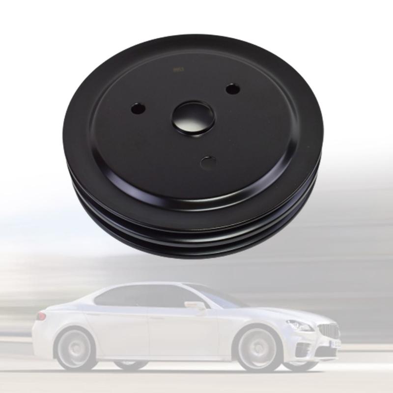 Automobile Short Water Pump Crankshaft Pulley 2 Grooves Durable Replacement Silver Swp for SBC 262 327
