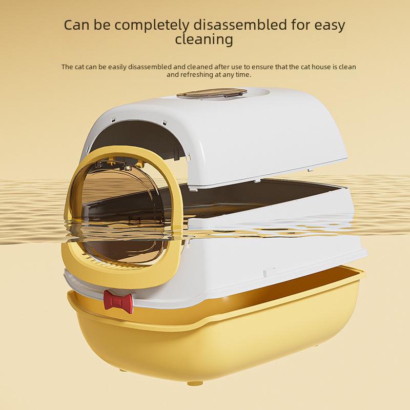 Extra Large UV-Lit Enclosed Cat Litter Box with Scoop