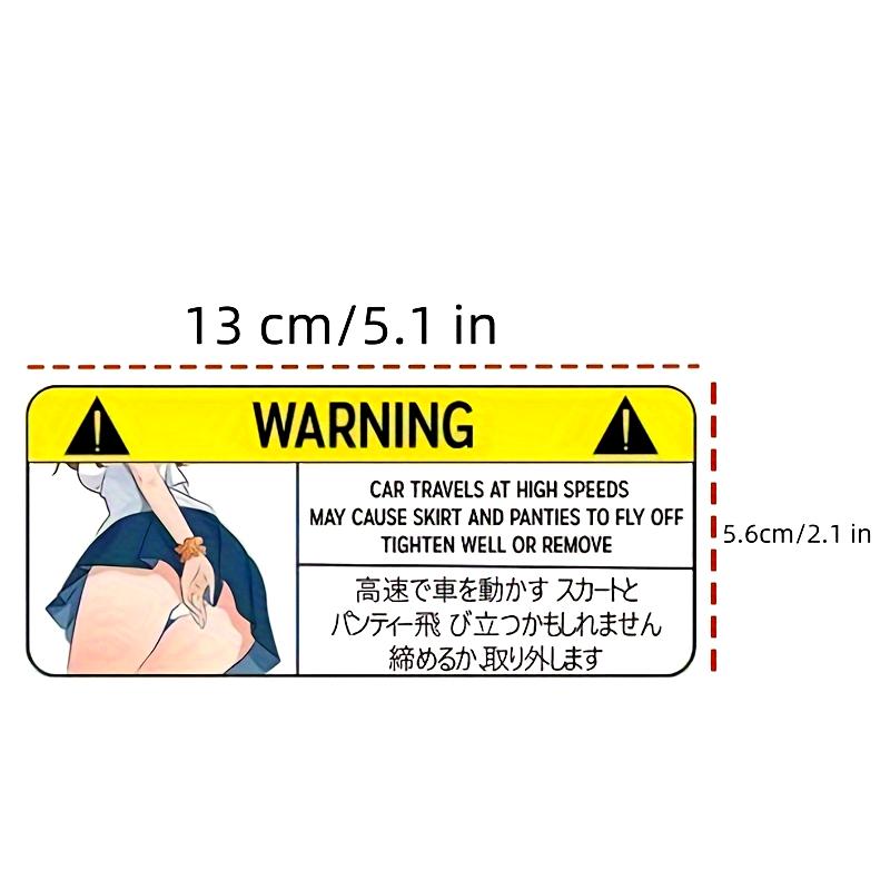 Funny Anime Car Decal, Humorous Panties and Skirt Design, UV-Resistant, Waterproof, Vehicle Window and Wall Decoration, Scratch-Proof