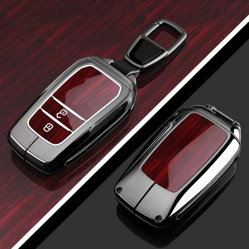 Zinc Alloy Key Fob Cover for Toyota Venza/C-HR/Levin GT/Avalon/Land Cruiser Prado/Wildlander, KeyCase Shell with Keychain