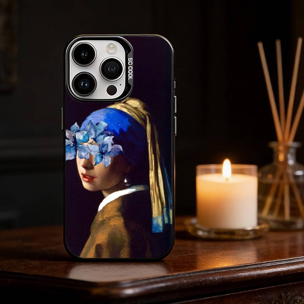 Girl With A Pearl Earring Vermeer Phone Case Color Silver Shell For IPhone 17 16 15 14 13 12 11 Pro Max Plus