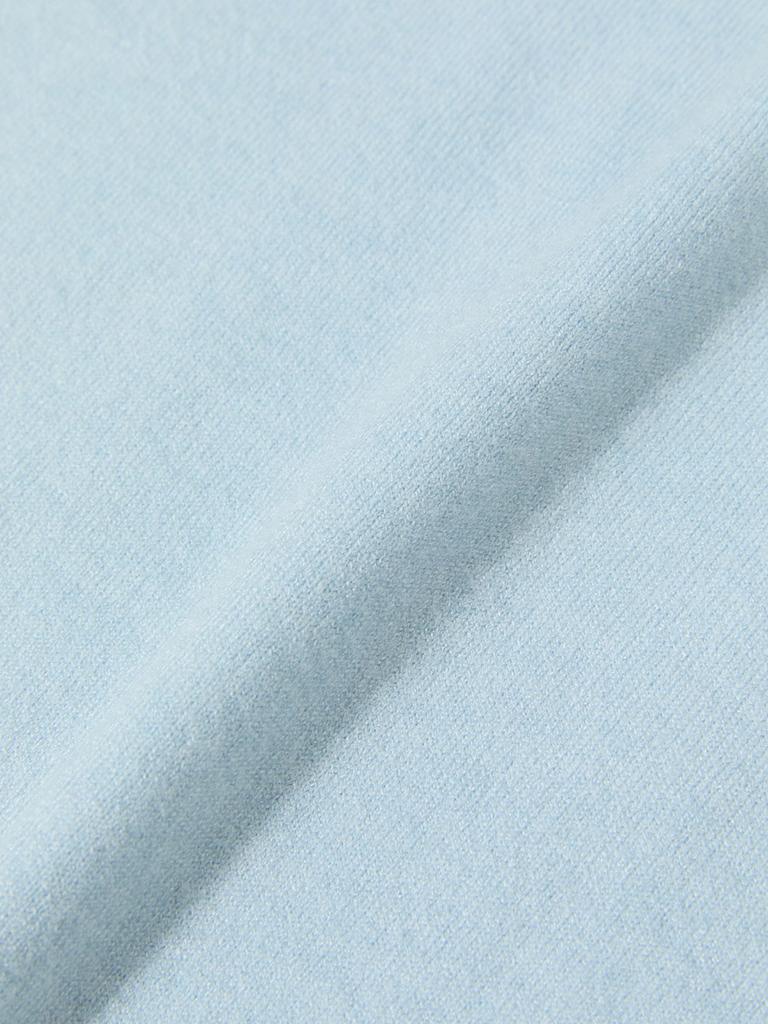 GLOWNY G Hug V-Neck Knit Hoodie (Baby Blue)