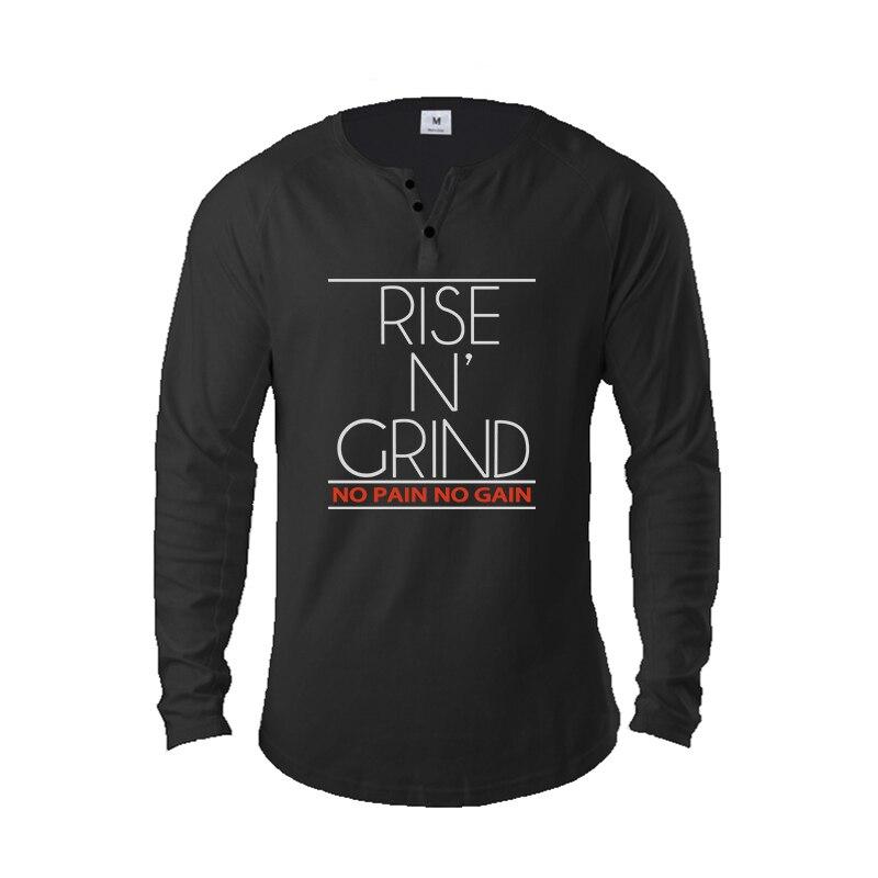 Men's Henry Collar Thin Daily Long Sleeve Autumn Fashion Casual Fitness V-neck Graphic T Shirts