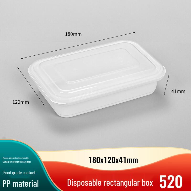 Jing Zhi Feng Rectangular Disposable Takeout Lunch Boxes with Lids (120 Sets)