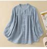 Versatile Women's Seven-Sleeve Cotton Linen Summer Blouse