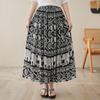 Cotton Satin Plus Size High Waist Vintage Summer Casual Loose Long Woman Skirt