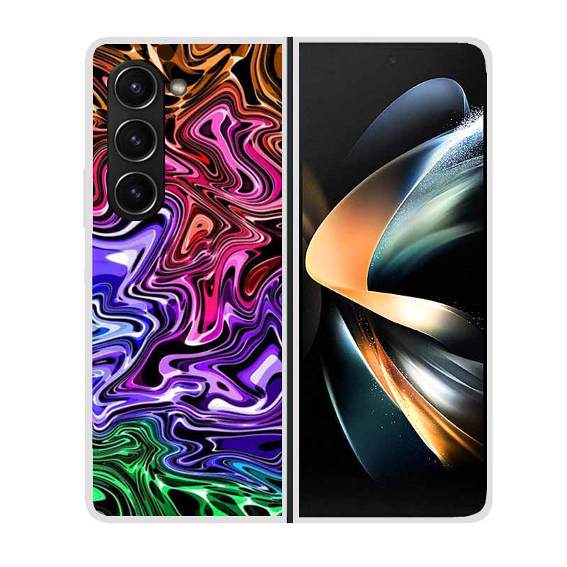 For Samsung Galaxy Z Fold 5 ZFold5 Cases Marble Transparent Shockproof Protection Hard Back Cover For Samsung Z Fold 5 5G Cases