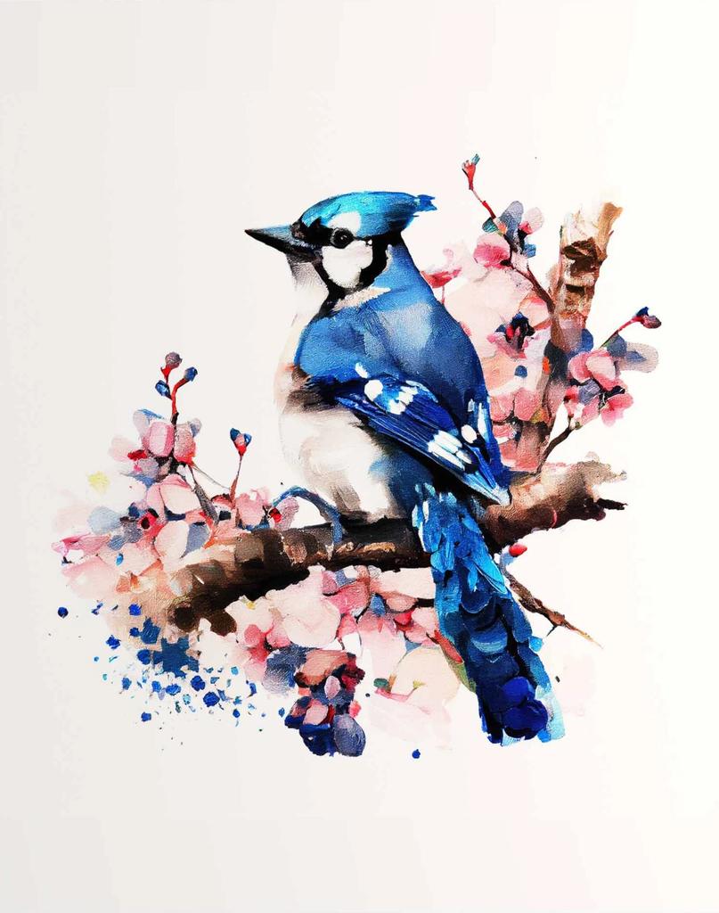 Vögel auf Ästen Aquarellposter Stieglitz Kolibri Krähe Tukan Leinwandgemälde Wandkunst Bild Heimdekor