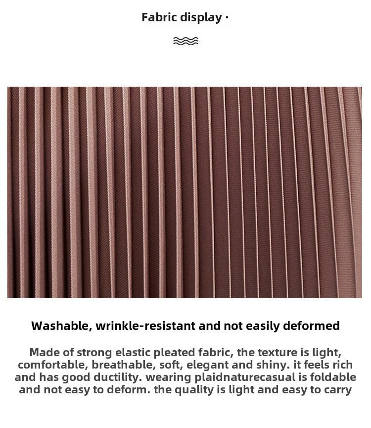 Miyake Women's Stylish Printed Two-Piece Suit: Elastic High-Waist A-Line Skirt & Pleated Top