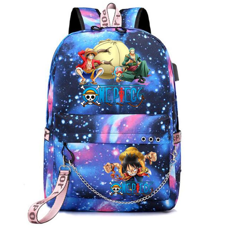 USB student school bag travel backpack printed One Piece casual trendy bag