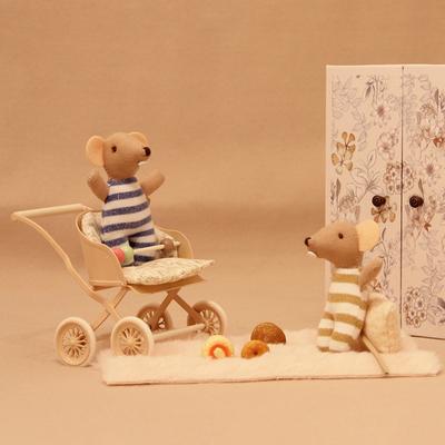 1:12 Miniaturowy Sztuczny Wózek Dziecięcy Odpowiedni Dla Bjd Ob11 Domku Dla Lalek Meble Dekoracyjne