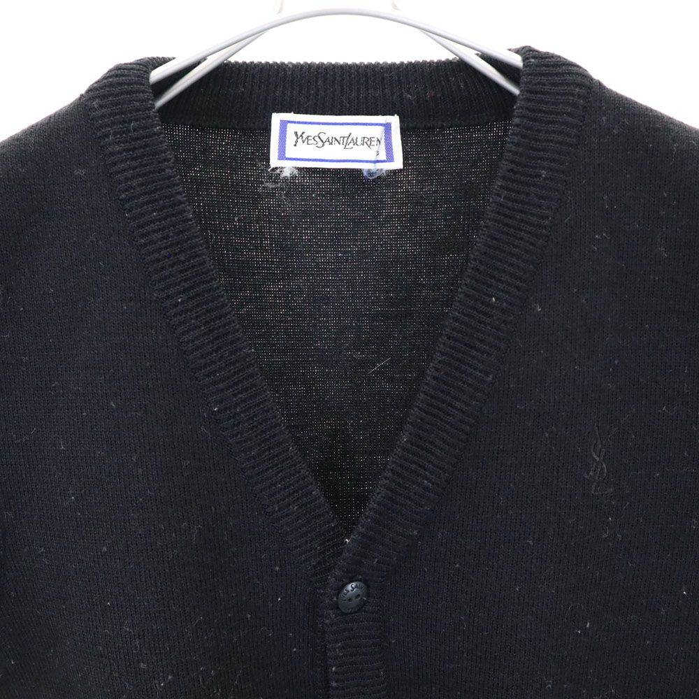 YVES SAINT LAURENT 90s Old V neck Knit vest 120 black Kid's Used
