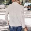 Spring and Autumn Women's Blouse Lapel Solid Color Comfortable Casual Long Sleeve Knit Top