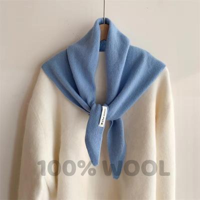 Wollen Winter Sjaal Voor Dames Warm Driehoek Gebreide Sjaals Hijab Effen Dames Sjaal Wrap Vrouwelijke Pashmina Bandana Hoofdsjaals