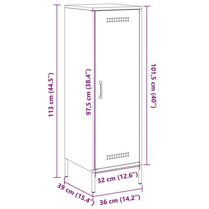 VidaXL Highboard Anthracite 36x39x113 Cm Steel, Sideboard, Cupboard, Side Cabinet, Cabinet, Storage Cabinet, Cabinet 843008