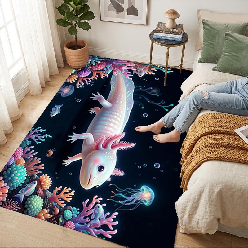 Axolotl Ocean Living Room Nonslip Area Rug Soft Carpet For Bedroom Game Playroom Sofa Office Home Decor Doormat Christmas Gift C92928