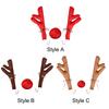 Generic Car Reindeer Antler Kit with Red Nose Decorative Vehicle Decor Easy to Install Christmas Decorations Auto Accessories