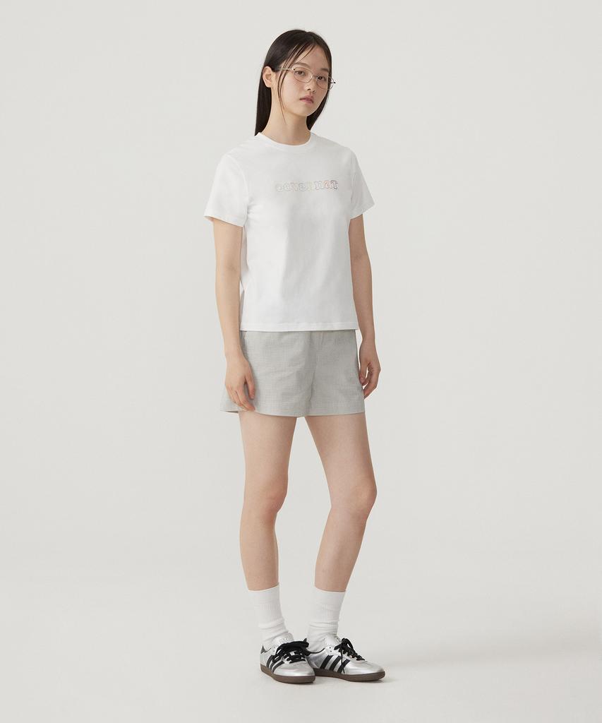 COVERNAT WOMAN Cool Cotton Rainbow Copper Logo T-Shirt White