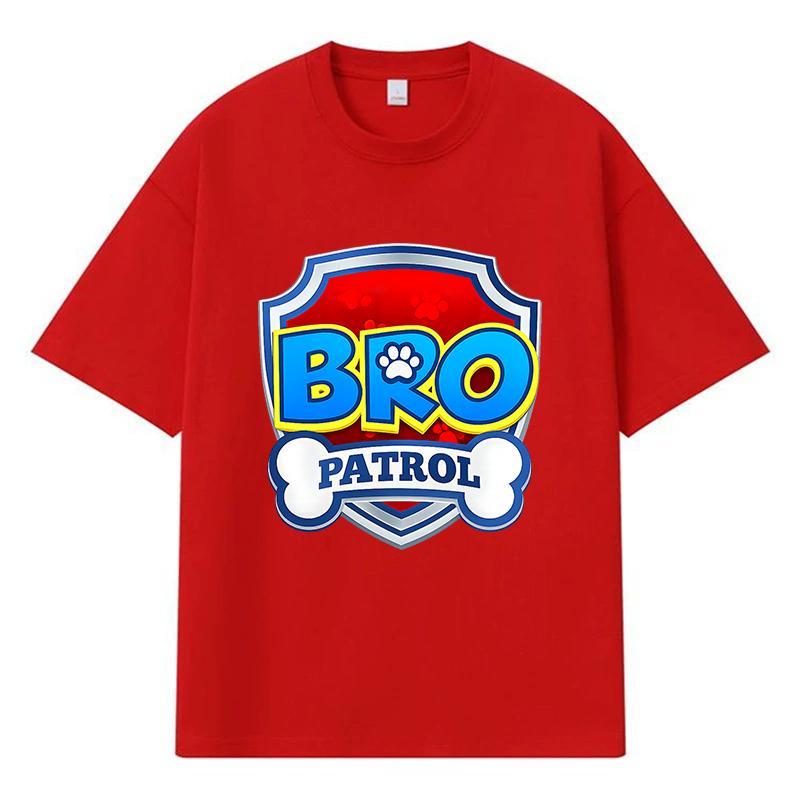 2026 Bro Patrol Printed Graphic Y2k Harajuku Streetwear 100% Cotton T Shirt Casual Oversized Summer Men T-shirt