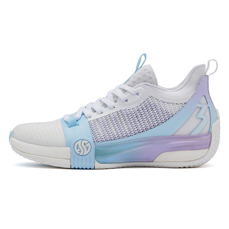 New 361° Chan 3 MOD Ice Blade Durable Breathable Mid Top Basketball Shoes Women's White Blue 582221118-3