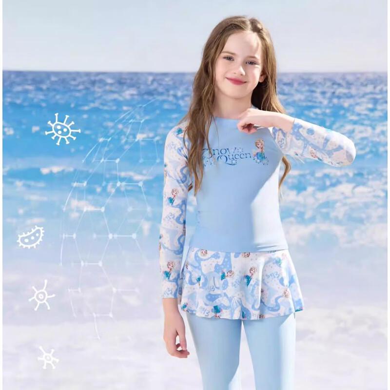 Disney Girls' Two-Piece Long Sleeve Sun Protection Swimsuit