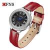 OFNS Women's Luxury Watch: Round Diamond-Inlaid, Versatile Ins Style, Calendar, 30M Waterproof