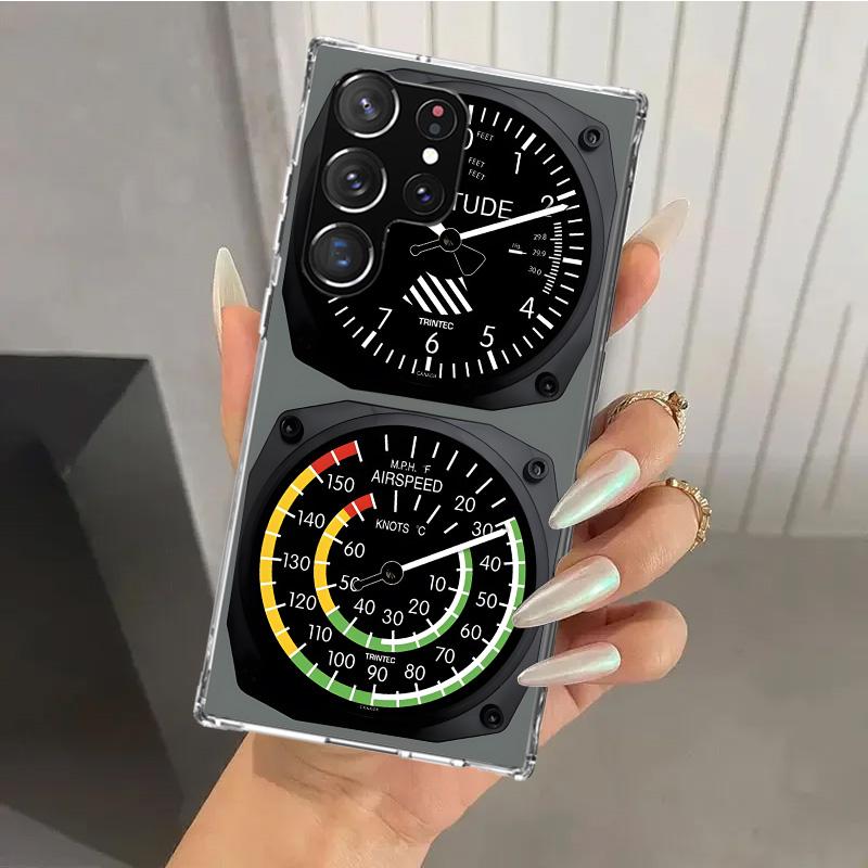 Aviation Aeroplane Helicopter Cockpit Instrument Phone Case for Samsung Galaxy S25 S24 S23 Ultra S22 S21 Plus S20 FE S10 + S10E