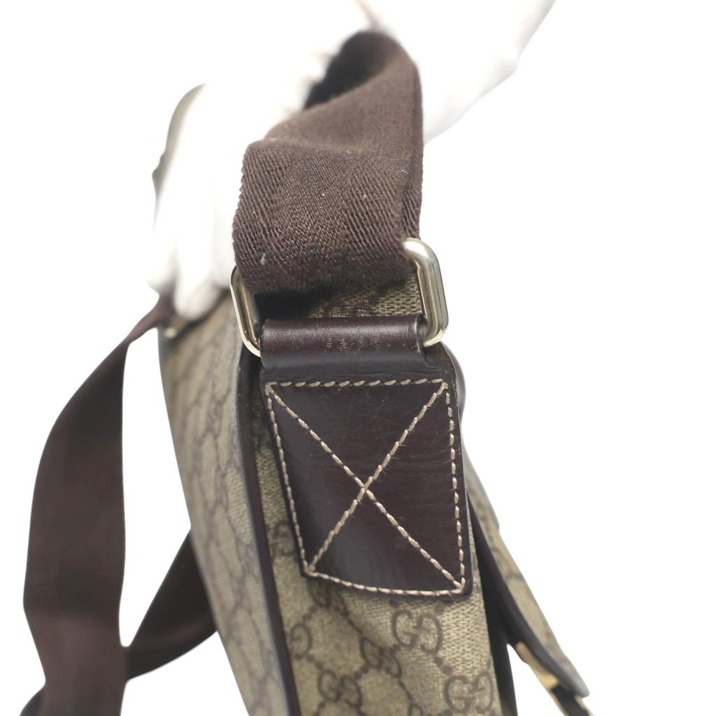GUCCI GG plus GG Supreme Shoulder Bag GG Supreme Canvas Brown 201732 002122 Used