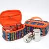 Waterproof Ethnic Print Storage Bag Compact Organizer Pouch for Travel Toiletry Kitchen Spice Essentials Portable Carry Handle